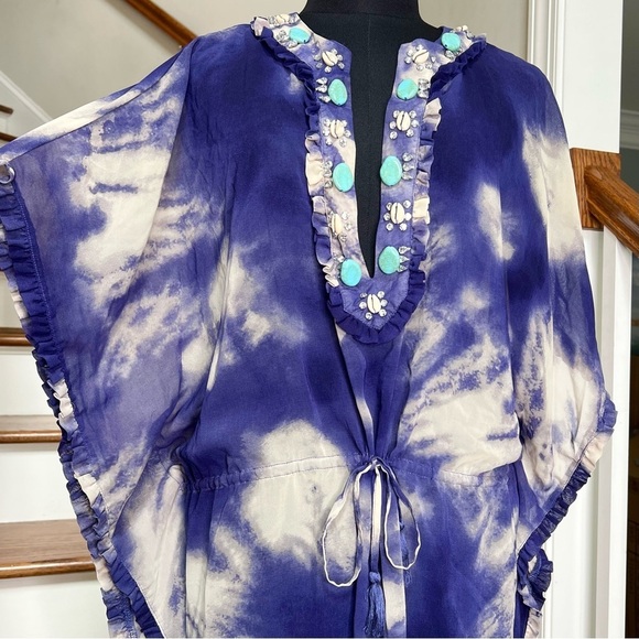 Victoria’s Secret Jeweled Tie Dye Beach Caftan | Bombshell Era Glam - Picture 4 of 10
